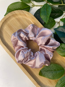Solid satin scrunchies