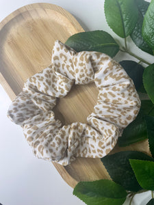 Cream leopard scrunchie