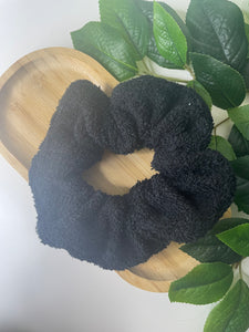 Large black towel scrunchie