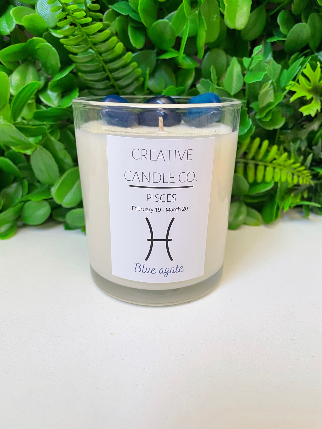 Pisces crystal candle