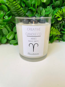Aries crystal candle