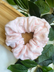 Pink plush scrunchie